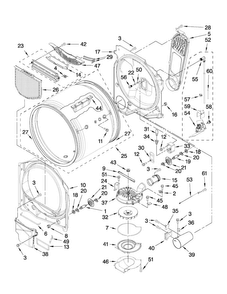 Bulkhead Parts Diagram and Parts List for MGDB850YG0  Maytag Dryer