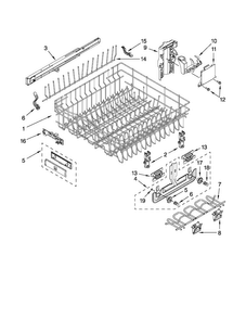 Upper Rack And Track Parts Diagram and Parts List for JDB3600AWS0  Jenn-Air Dishwasher