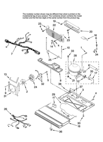 Unit Parts, Optional Parts Diagram and Parts List for 7MI2569VEM10  Maytag Refrigerator
