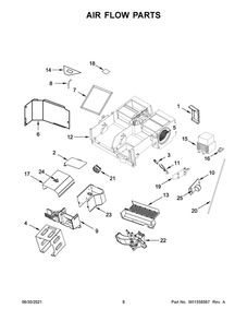 Air Flow Parts Diagram and Parts List for YJMV9196CS6  Maytag Microwave