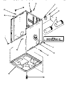 Cabinet, Exhaust Duct & Base Diagram and Parts List for LEM547L-P1176706WL  Amana Dryer