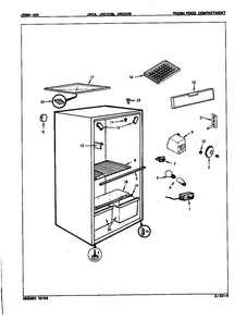 Fresh Food Compartment Diagram and Parts List for JRC5 E7S01 Jenn-Air Refrigerator