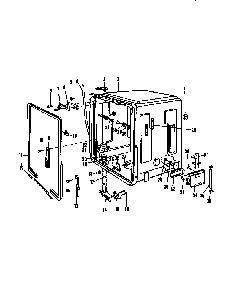 Tub Details Diagram and Parts List for DCR-225-1C-OM  Caloric Dishwasher