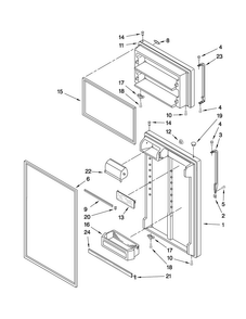 Door Parts Diagram and Parts List for M1TXEMMWS01  Maytag Refrigerator