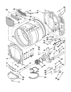 Bulkhead Parts Diagram and Parts List for MGDE250XL0  Maytag Dryer