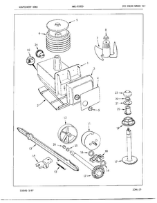 Ice Cream Maker Diagram and Parts List for 91000  Admiral Ice Maker
