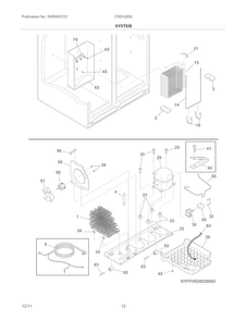 System Diagram and Parts List for CRSH265LW3  Crosley Refrigerator