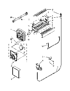 Icemaker Parts Diagram and Parts List for 59673003511  Kenmore Refrigerator