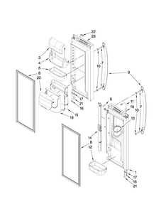 Refrigerator Door Parts Diagram and Parts List for MFI2269VEM6  Maytag Refrigerator