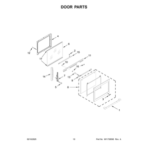 Door Parts Diagram and Parts List for JDS1750ML2  Jenn-Air Range