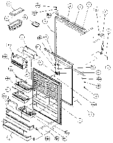 Fresh Food Door Diagram and Parts List for 85378-P1117202W  Amana Refrigerator