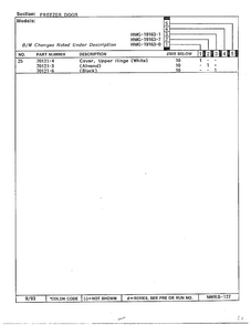 Freezer Door Page 3 Diagram and Parts List for 19163-0A  Admiral Refrigerator