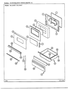 Door/drawer Page 3 Diagram and Parts List for 68-255857  Magic Chef Range