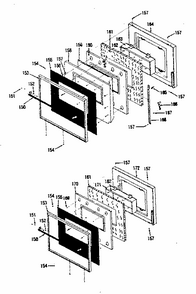 Black Glass Doors 850.4238390, 4258390, 4278390, 4298390 Diagram and Parts List for 8504238390  Kenmore Range