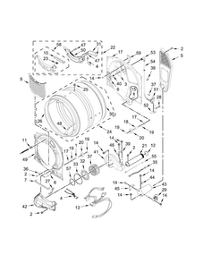 Bulkhead Parts Diagram and Parts List for MGD8200FC0  Maytag Dryer