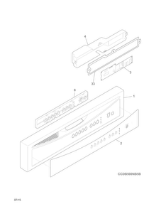 Control Panel Diagram and Parts List for CDB500NB5B  Crosley Dishwasher