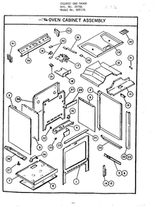 Oven Cabinet Assembly Diagram and Parts List for 2970A  Amana Range