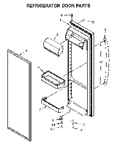 Refrigerator Door Parts Diagram and Parts List for 1064650043713  Kenmore Refrigerator