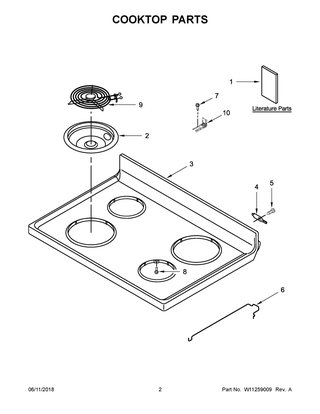 Cooktop Parts Diagram and Parts List for YACR4303MFW2  Maytag Range