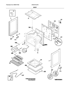 Body Diagram and Parts List for CRE3510LWH  Crosley Range