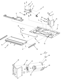 Machine Compartment Diagram and Parts List for XRSR465BB-PXRSR465BB0  Amana Refrigerator