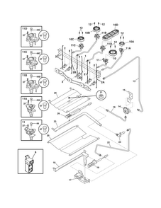 Burner Diagram and Parts List for CRG3490LWE  Crosley Range