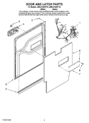 DOOR AND LATCH PARTS Diagram and Parts List for JDB1275AWF10  Jenn-Air Dishwasher