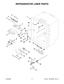 Refrigerator Liner Parts Diagram and Parts List for MRFF5036PZ01  Maytag Refrigerator