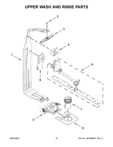 Upper Wash And Rinse Parts Diagram and Parts List for JDPSS246LM1  Maytag Dishwasher