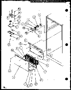 Evaporator Area Diagram and Parts List for TZ22QW-P1114906WW  Amana Refrigerator
