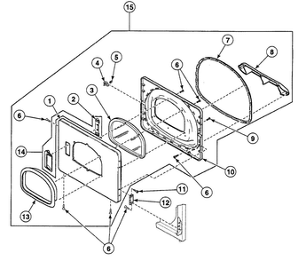 Door Assy Diagram and Parts List for SSG719LF  Speed Queen Dryer