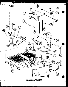 Rear Components Diagram and Parts List for TL18G-P76512-6W  Amana Refrigerator