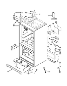 Cabinet Parts Diagram and Parts List for 7MF2976AEM01  Maytag Refrigerator