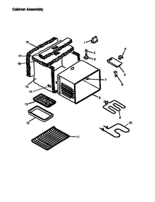 Cabinet Assembly Diagram and Parts List for CC13W P1155203S Amana Range