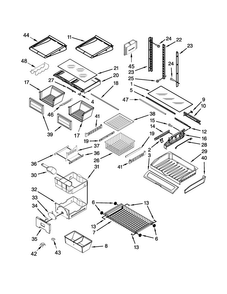 Shelf Parts Diagram and Parts List for JFC2290RTB00  Jenn-Air Refrigerator