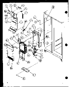 Freezer Evaporator And Air Handling Diagram and Parts List for SZ25MP2W-P1154904WW  Amana Refrigerator