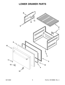 Lower Drawer Parts Diagram and Parts List for JUCFP242HL11  Maytag Refrigerator