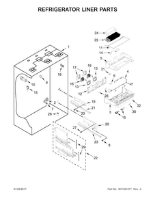Part Location Diagram of W10654275 Whirlpool SUPPORT