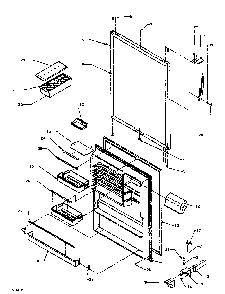Refregerator Door Diagram and Parts List for TJ18R3L-P1181712WL  Amana Refrigerator