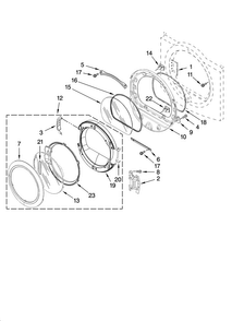 Door Parts, Optional Parts Diagram and Parts List for MGDE300VF0  Maytag Dryer