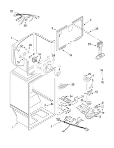 Liner Parts Diagram and Parts List for M0RXEMMWB00  Maytag Refrigerator