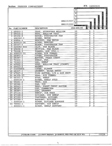 Freezer Compartment Page 2 Diagram and Parts List for 191550  Admiral Refrigerator