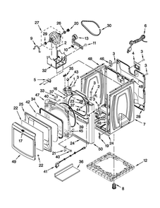 Cabinet Parts Diagram and Parts List for MGDB850YG1  Maytag Dryer