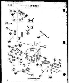 Compressor Parts Diagram and Parts List for IC2-P3641502W-FRZ  Amana Freezer