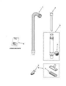 Hose And Attachment Diagram and Parts List for 11630412000  Kenmore Upright Vacuum