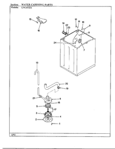 Water Carrying Parts Diagram and Parts List for 6532A REV G Norge Washer