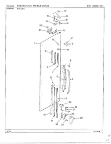 Fresh Food Outer Door Diagram and Parts List for 20591  Maytag Refrigerator