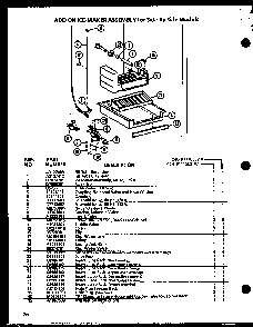 Ice Maker Diagram and Parts List for SZ25MP2W-P1154904WW  Amana Refrigerator