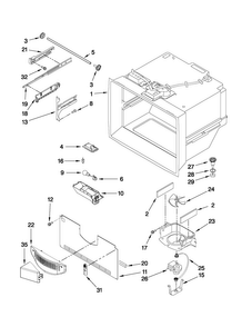 Freezer Liner Parts Diagram and Parts List for JFC2290VTB2  Jenn-Air Refrigerator