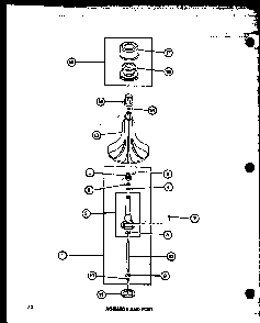 Agitator And Post Diagram and Parts List for TAA400 P77040-2W Amana Washer